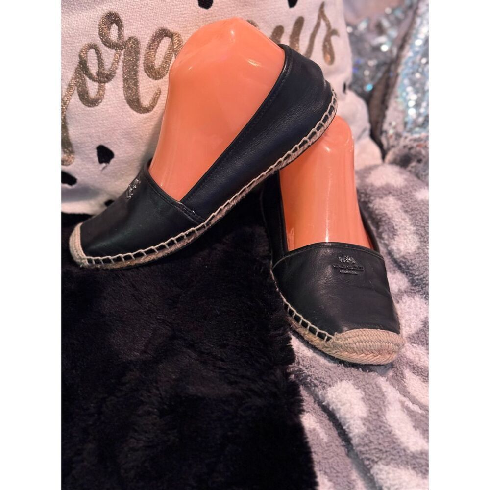 Coach rhodelle espadrille slip pull on sneakers /loafers shoes flats 8B black - Picture 10 of 11